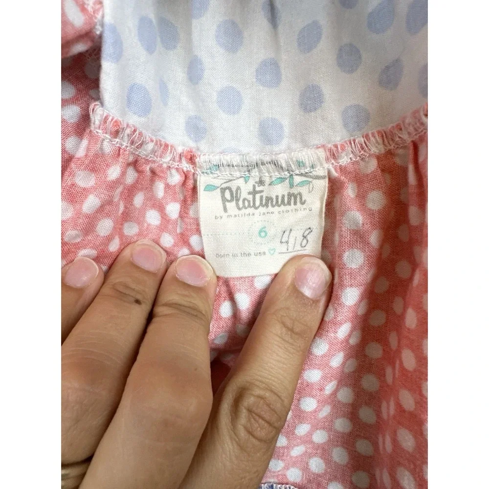 Matilda Jane Girls Platinum Nautical Sailing Dress Size 6 Patriotic Sea Twirl
